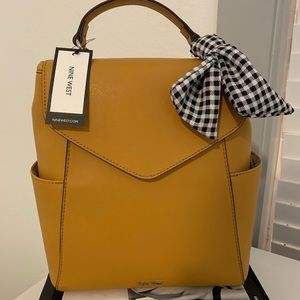 NWT - Nine West Mustard Leather Backpack